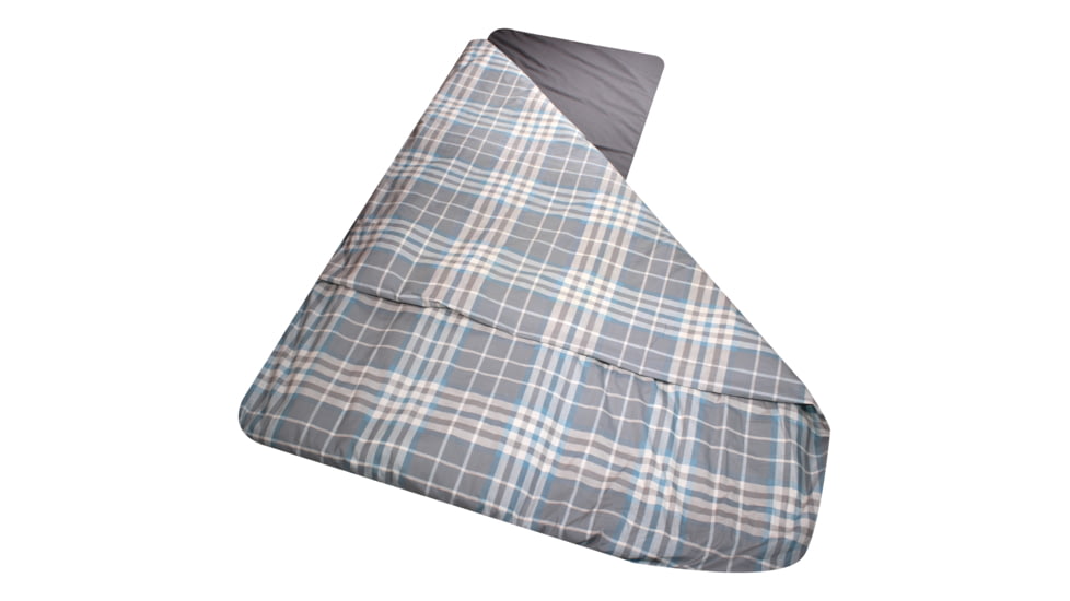 Disc-O-Bed Duvalay with Luxury Memory Foam Sleeping Bag &amp; Duvet, Adults, Ocean Plaid, Large, 50214