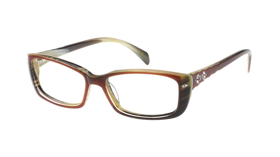Diva 5372 Eyeglasses - Brown-Cream Horn Frame w/ Clear Lenses 5372-728
