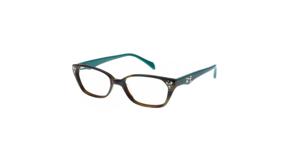 Diva 5404 Womens Eyeglasses, Brown Cognac-Forest Green, 53-16-143 5404-38T