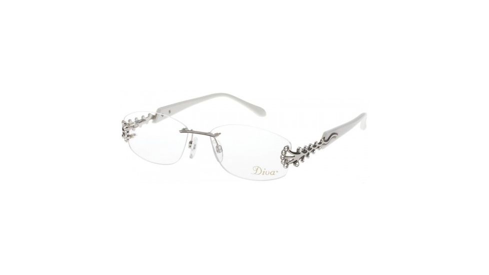 Diva 5410 Womens Eyeglasses, Silver-Ivory, 54-14-140 5410-40TE