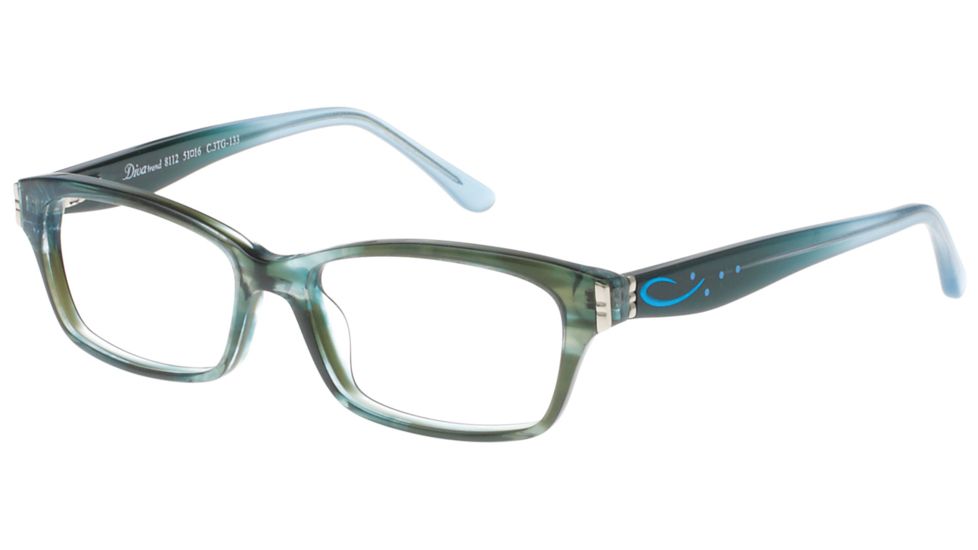 Diva Trend 8112 Eyeglasses, Women's, Green-Aqua, 51-16-133, DI81123TG