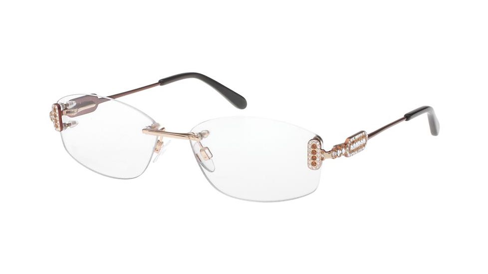 Diva Womens 5325  Eyeglasses - Brown-Gold Frame w/ Clear Lenses, Size 54-14-130 5325-820