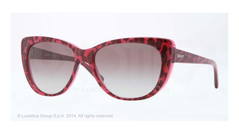 DKNY DY4109 Progressive Prescription Sunglasses DY4109-361711-56 - Lens Diameter 56 mm, Frame Color Top Leopard On Tr Cyclam