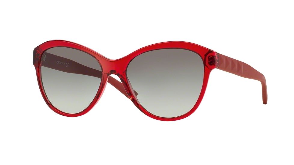 DKNY DY4123 Single Vision Prescription Sunglasses DY4123-364711-57 - Lens Diameter 57 mm, Frame Color Transparent Red