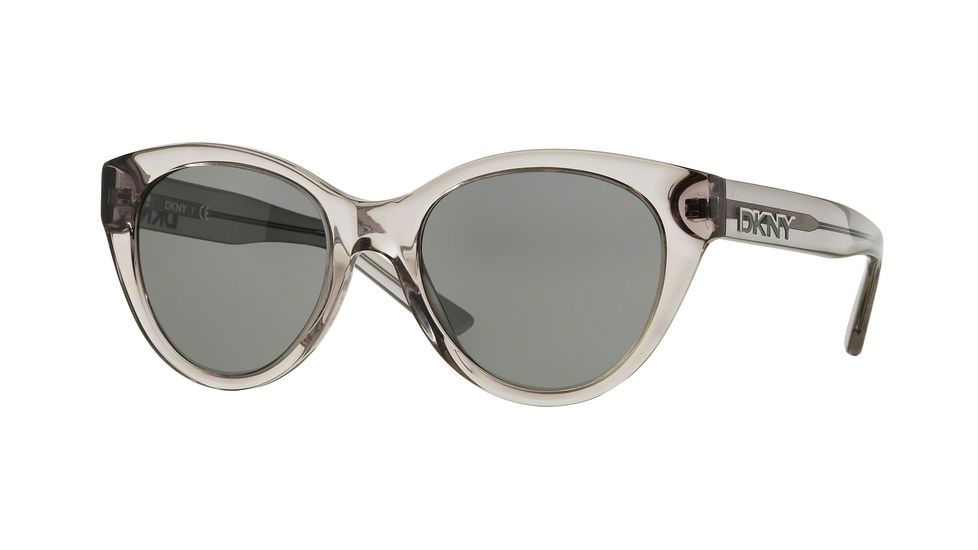 DKNY DY4135 Single Vision Prescription Sunglasses DY4135-369187-53 - Lens Diameter 53 mm, Frame Color Grey Transparent