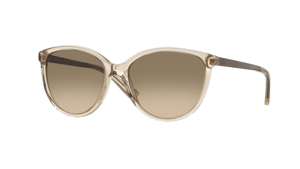 DKNY DY4138 Progressive Prescription Sunglasses DY4138-36976G-57 - Lens Diameter 57 mm, Frame Color Beige Crystal/satin Tobacco