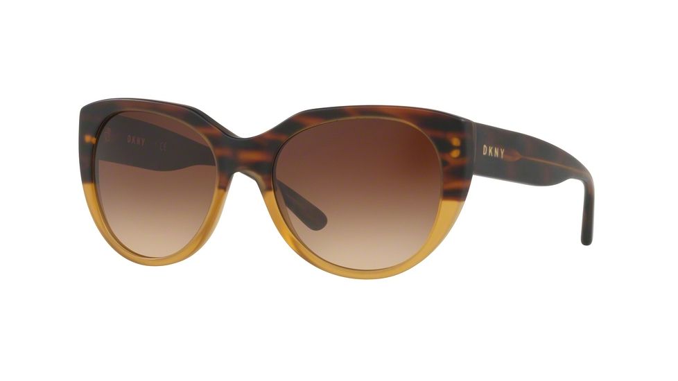 DKNY DY4149 Single Vision Prescription Sunglasses DY4149-374513-55 - Lens Diameter 55 mm, Frame Color Matte Amber Horn