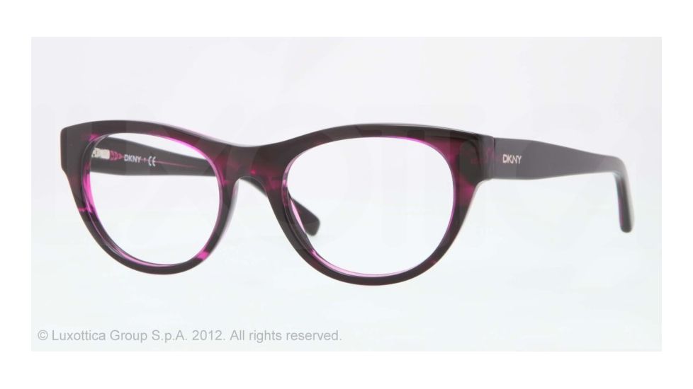 DKNY DY4640 Progressive Prescription Eyeglasses 3611-51 - Spotted Gray Fuxia Frame, Demo Lens Lenses