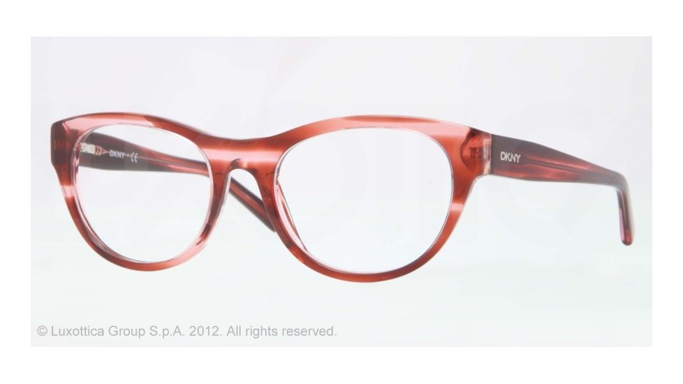 DKNY DY4640 Progressive Prescription Eyeglasses 3613-51 - Spotted Gray Raspberry Frame, Demo Lens Lenses