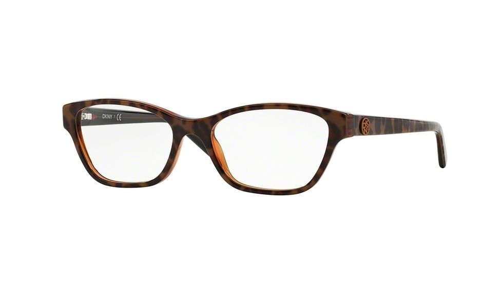 DKNY DY4644 Progressive Prescription Eyeglasses 3615-51 - Top Leopard On Brown Tr Frame, Demo Lens Lenses