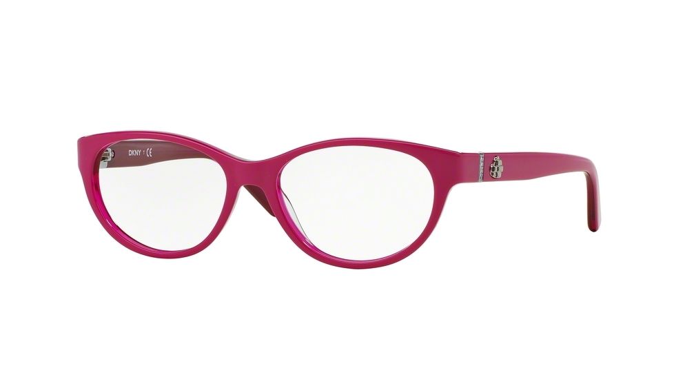 DKNY DY4655M Progressive Prescription Eyeglasses 3635-51 - Top Fuxia On Fuxia Transp Frame