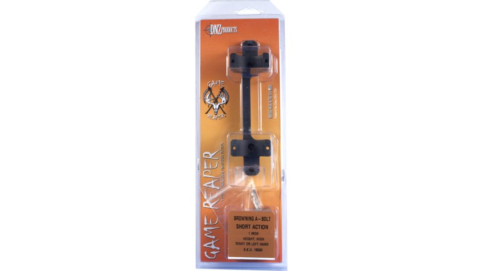DNZ Products Game Reaper Scope Mount - Browning A Bolt Short Action, High Ring, 1 in Tube, Black Matte, 16500