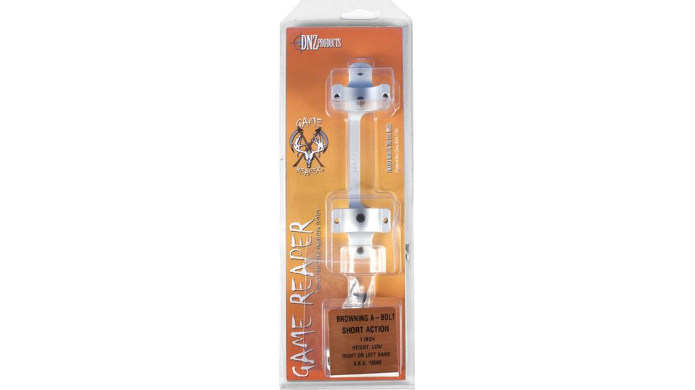 DNZ Products Game Reaper Scope Mount - Browning A Bolt Short Action, Low Ring, 1 in Tube, Silver, 15500