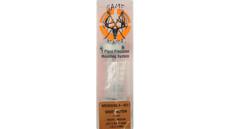 DNZ Products Game Reaper Scope Mount - Browning A Bolt Short Action, Medium Ring, 1 in Tube, Silver, 21500