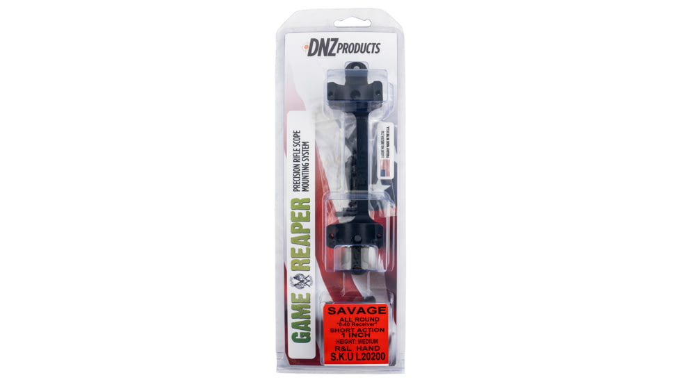 DNZ Game Reaper Scope Mount/Ring Combo Matte Black Savage Round Receiver W/8-40 L20200