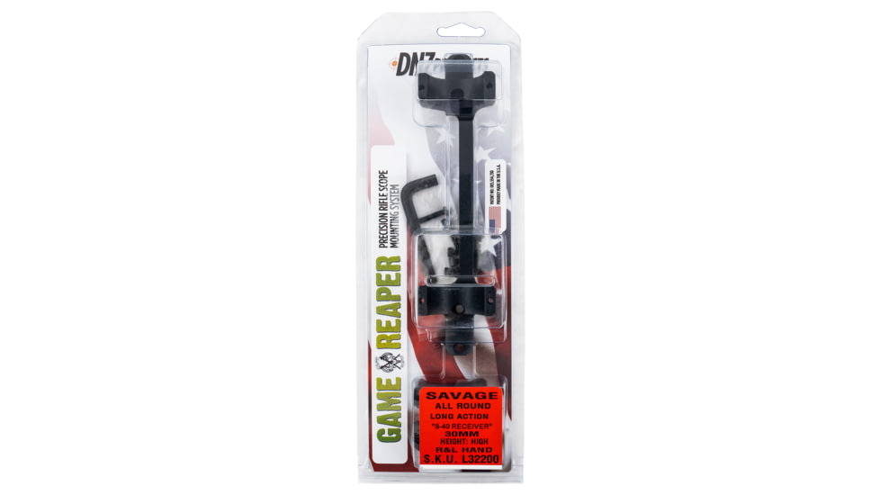 DNZ Game Reaper Scope Mount/Ring Combo Matte Black Savage Round Receiver W/8-40 L32200