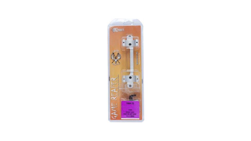 DNZ Products Game Reaper Scope Mount - Tikka T3, Low Ring, 1 in Tube, Silver, 14550s