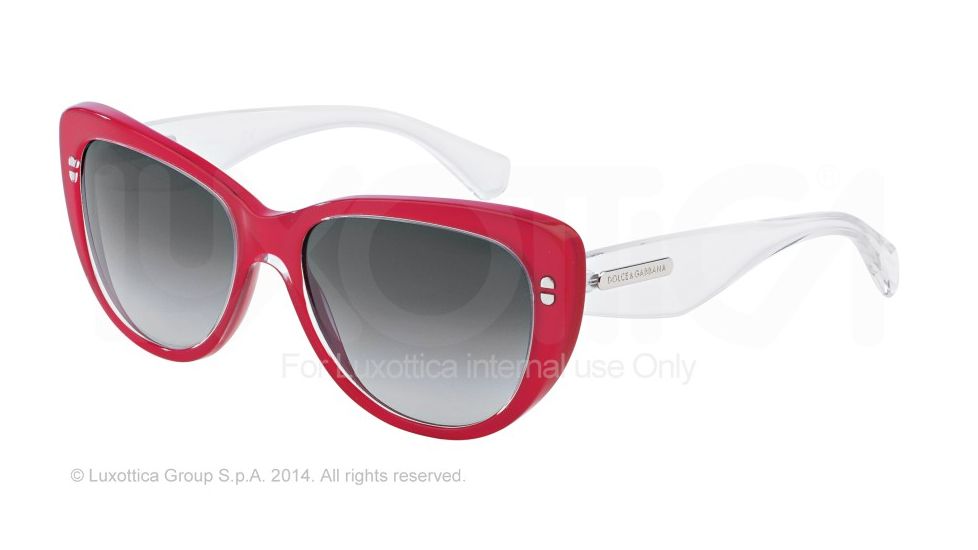 Dolce&amp;Gabbana 3 LAYERS DG4221 Progressive Prescription Sunglasses DG4221-27758G-55 - Lens Diameter 55 mm, Frame Color Top Crystal On Pearl Red