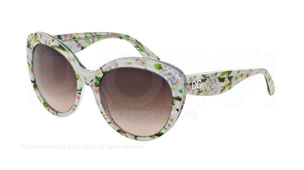 Dolce&amp;Gabbana ALMOND FLOWERS DG4236 Bifocal Prescription Sunglasses DG4236-284313-56 - Lens Diameter 56 mm, Frame Color Aqua Peach Flowers