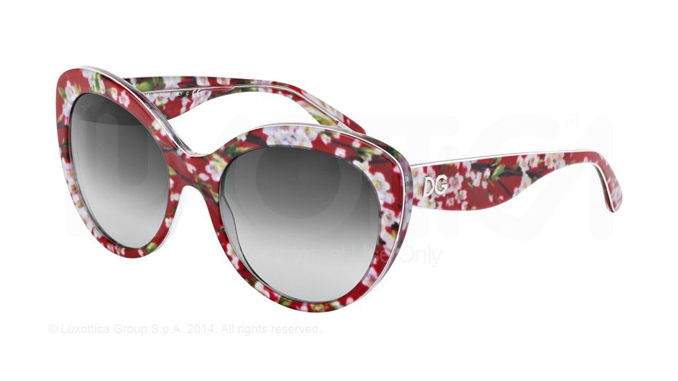 Dolce&amp;Gabbana ALMOND FLOWERS DG4236 Bifocal Prescription Sunglasses DG4236-28458G-56 - Lens Diameter 56 mm, Frame Color Red Peach Flowers