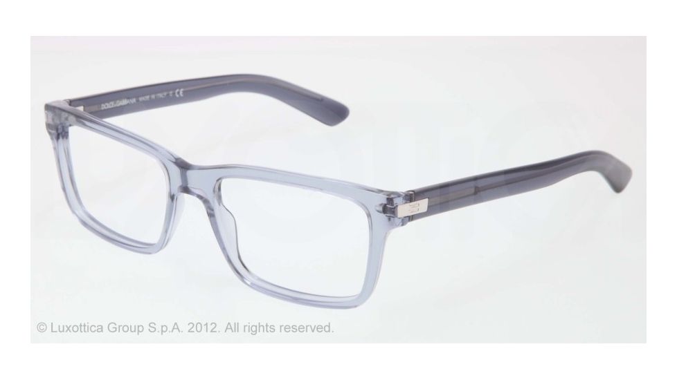 Dolce&amp;Gabbana BLOCK HINGE DG3157 Progressive Prescription Eyeglasses 2694-53 - Transparent Azure Frame, Demo Lens Lenses