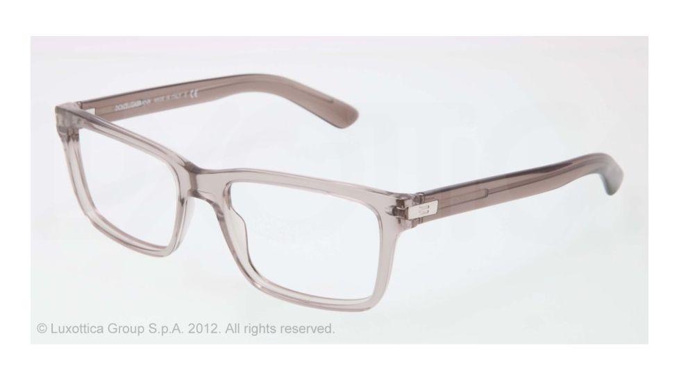 Dolce&amp;Gabbana BLOCK HINGE DG3157 Progressive Prescription Eyeglasses 2696-53 - Transparent Gray Frame, Demo Lens Lenses