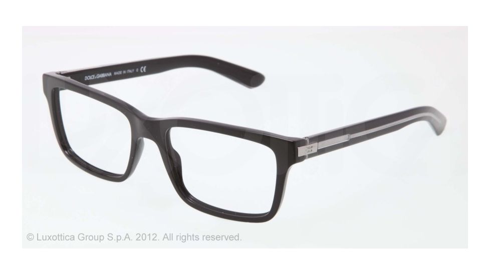 Dolce&amp;Gabbana BLOCK HINGE DG3157 Progressive Prescription Eyeglasses 675-53 - Black Frame, Demo Lens Lenses