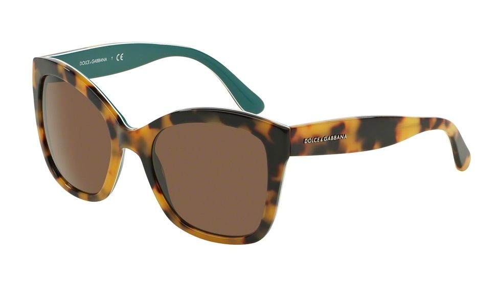 Dolce&amp;Gabbana CONTEMPORARY DG4240 Single Vision Prescription Sunglasses DG4240-289173-54 - Lens Diameter 54 mm, Frame Color Top Havana On Petroleum