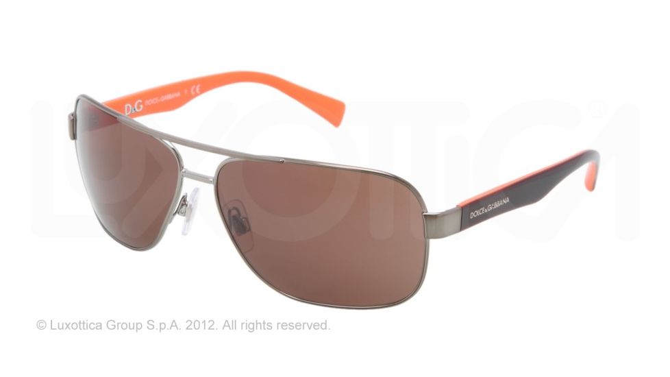 Dolce&amp;Gabbana CONTRAST DG2120P Single Vision Prescription Sunglasses DG2120P-117073-64 - Lens Diameter 64 mm, Lens Diameter 64 mm, Frame Color Gunmetal