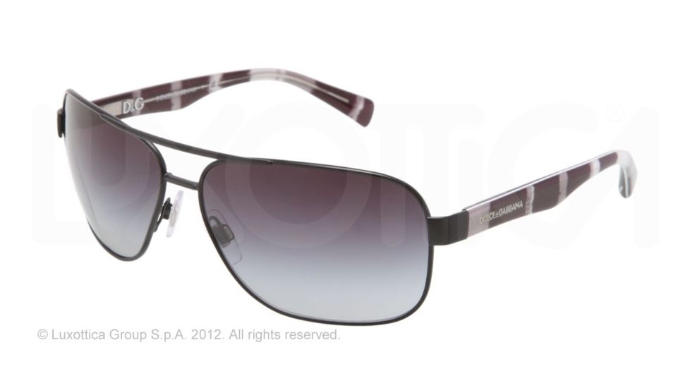 Dolce&amp;Gabbana CONTRAST DG2120P Sunglasses 12388G-64 - Matte Black Frame, Gray Gradient Lenses