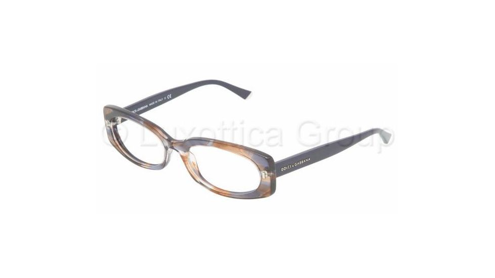 Dolce&amp;Gabbana DG 3089 Eyeglasses Styles - Wartercolour Blue/Brow Frame w/Non-Rx 52 mm Diameter Lenses, 1714-5217