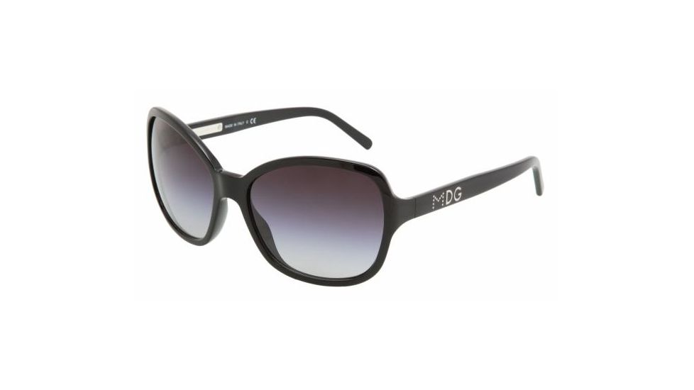 Dolce&amp;Gabbana DG4107 Bifocal Sunglasses - Shiny Black Gray Gradient Frame / 61 mm Prescription Lenses, 501-8G-6117