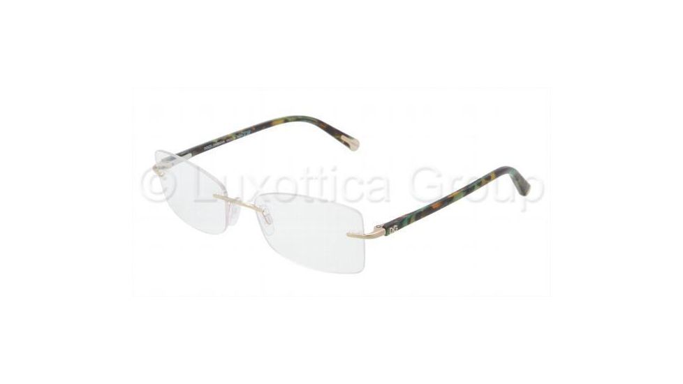 Dolce&amp;Gabbana DG1222 Single Vision Prescription Eyeglasses 488-5417 - Pale Gold Frame