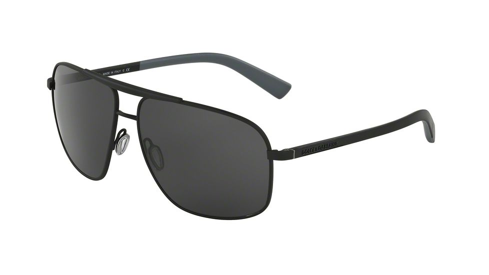 Dolce&amp;Gabbana DG2154 Sunglasses 126087-61 - Black Rubber Frame, Grey Lenses