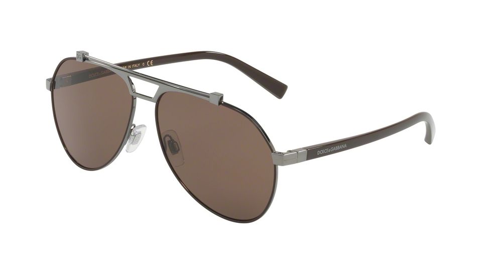 Dolce&amp;Gabbana DG2189 Bifocal Prescription Sunglasses DG2189-131573-61 - Lens Diameter 61 mm, Frame Color Matte Brown/Gunmetal