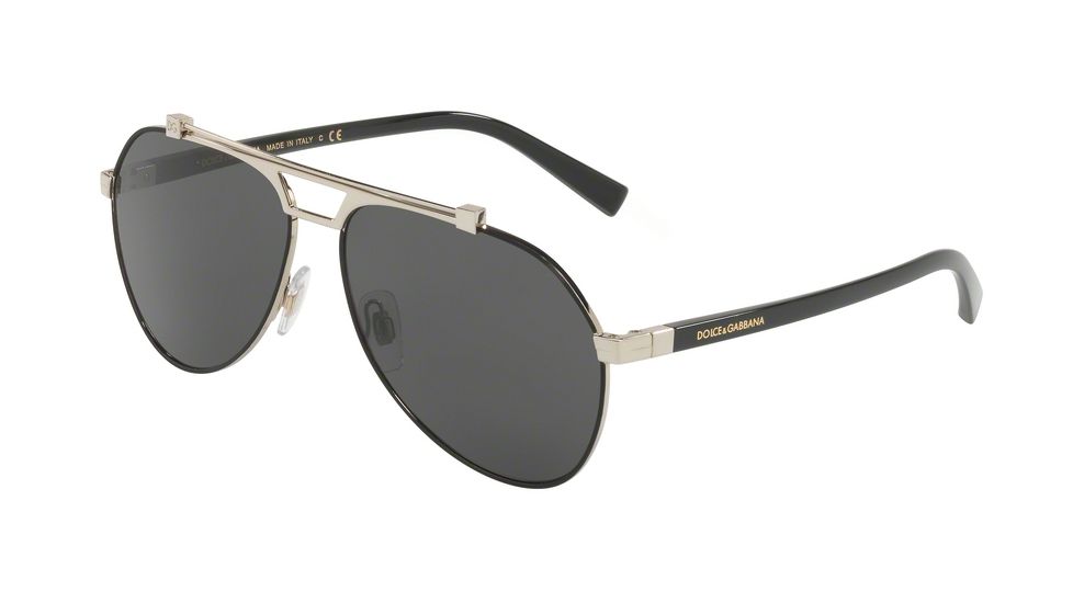 Dolce&amp;Gabbana DG2189 Bifocal Prescription Sunglasses DG2189-01-87-61 - Lens Diameter 61 mm, Frame Color Matte Black/Pale Gold