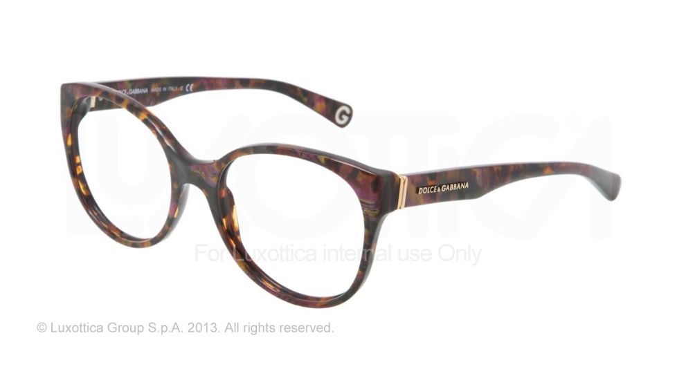Dolce&amp;Gabbana DG3128 Bifocal Prescription Eyeglasses 1959-5118 - Flame Violet Frame, Demo Lens Lenses