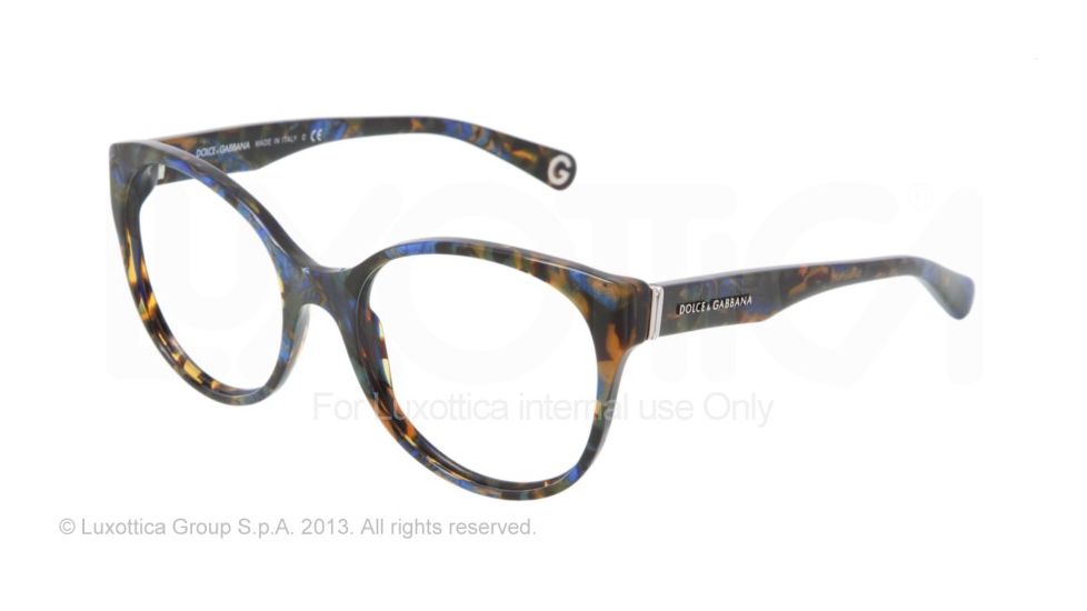 Dolce&amp;Gabbana DG3128 Bifocal Prescription Eyeglasses 1960-5118 - Blue Flame Frame, Demo Lens Lenses