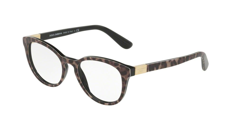 Dolce&amp;Gabbana DG3268 Progressive Prescription Eyeglasses 1995-50 - Leoprint Frame