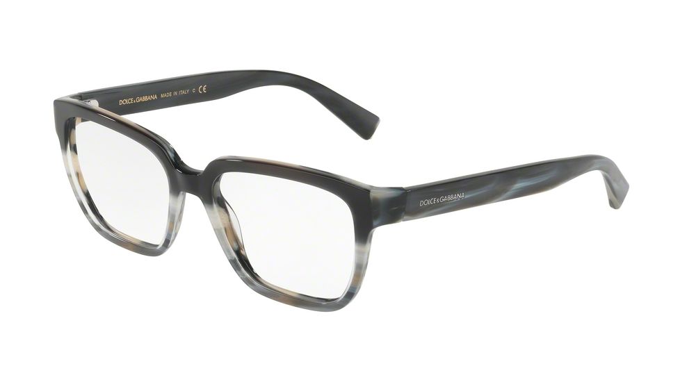 Dolce&amp;Gabbana DG3282F Progressive Prescription Eyeglasses 3157-54 - Black Gredient Blue Horn Frame