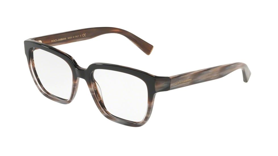 Dolce&amp;Gabbana DG3282F Progressive Prescription Eyeglasses 3158-54 - Brown Gradient Brown Horn Frame