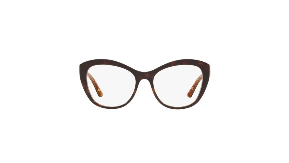 Dolce&amp;Gabbana DG3284F Eyeglass Frames 3204-53 - Havana On Damascus Glitter