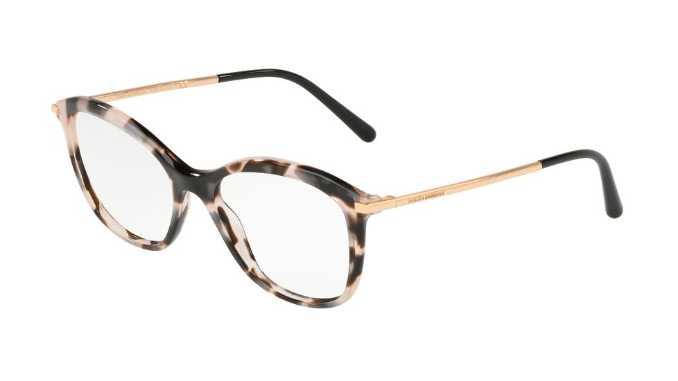 Dolce&amp;Gabbana DG3299 Progressive Prescription Eyeglasses, 51mm, Pearl Grey Havana, DG3299-3120-51-PRO