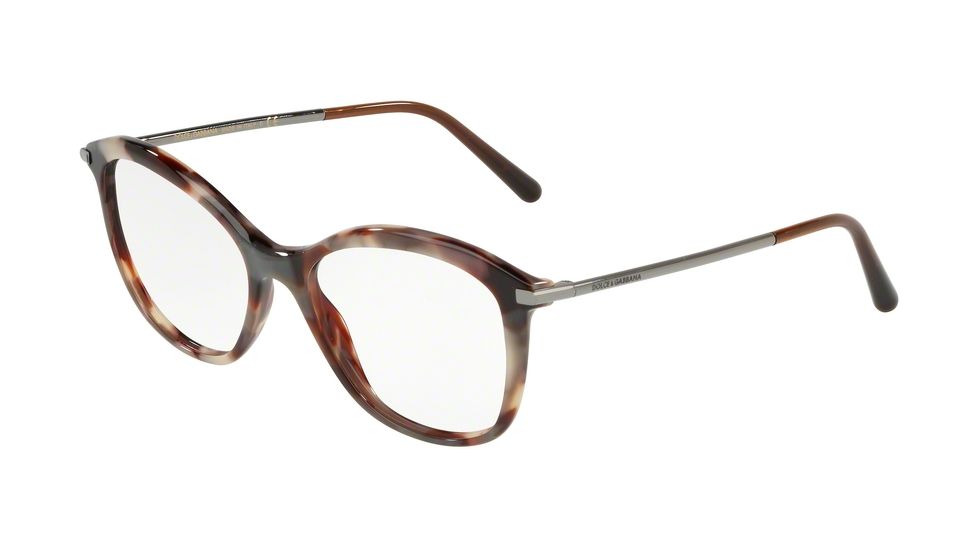 Dolce&amp;Gabbana DG3299 Progressive Prescription Eyeglasses 3193-51 - Havana Pearl Green/Brown Frame