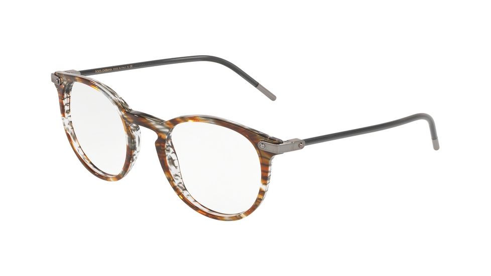 Dolce&amp;Gabbana DG3303F Bifocal Prescription Eyeglasses, 52mm, Striped Brown, DG3303F-3221-52-BI
