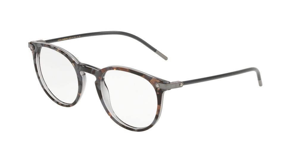 Dolce&amp;Gabbana DG3303F Bifocal Prescription Eyeglasses, 52mm, Top Grey Havana On Grey Tr, DG3303F-3183-52-BI