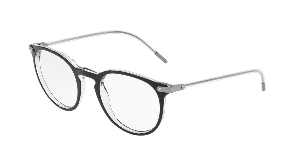 Dolce&amp;Gabbana DG3303F Bifocal Prescription Eyeglasses 675-52 - Top Black On Crystal Frame
