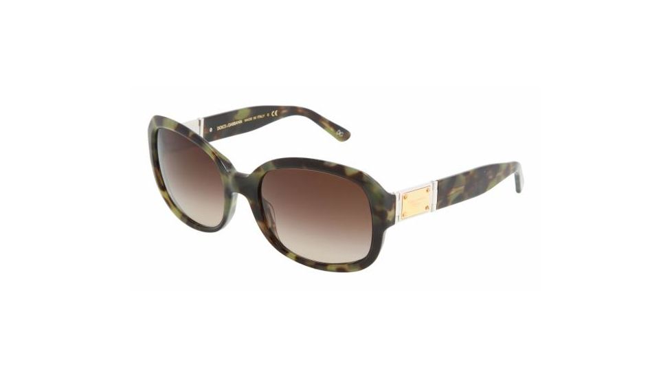 Dolce&amp;Gabbana DG4086 SV Prescription Sunglasses - Green Havana Brown Gradient Frame / 56 mm Prescription Lenses, 173513-5619