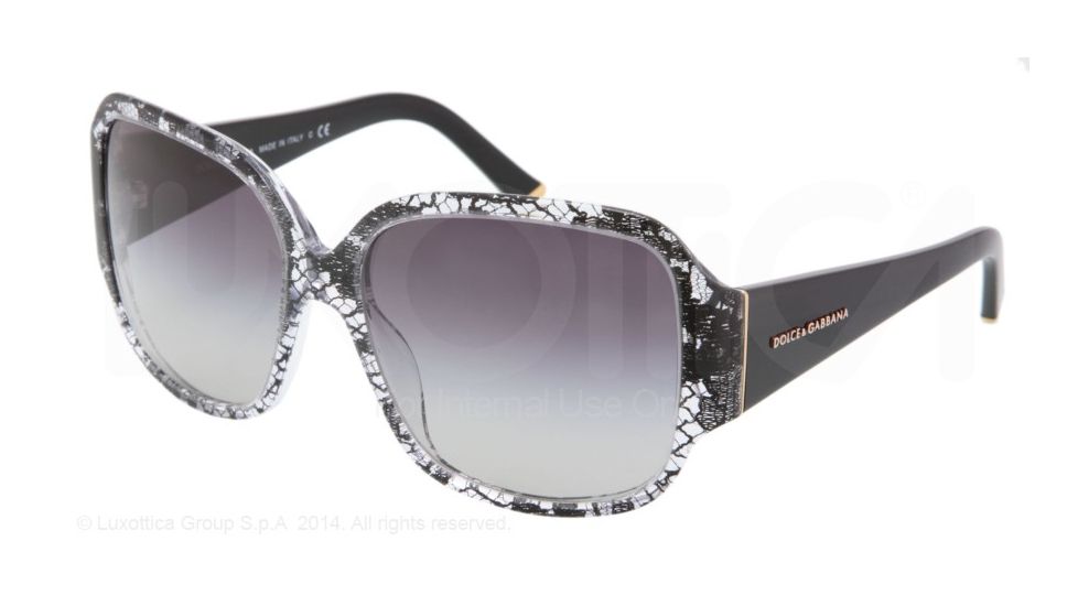 Dolce&amp;Gabbana LACE DG4119 Single Vision Prescription Sunglasses DG4119-18958G-59 - Lens Diameter 59 mm, Frame Color Black Lace