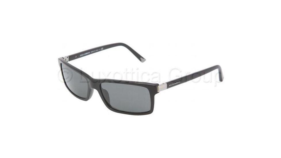 Dolce&amp;Gabbana DG4122 Sunglasses 501/87-5716 - Shiny Black Gray